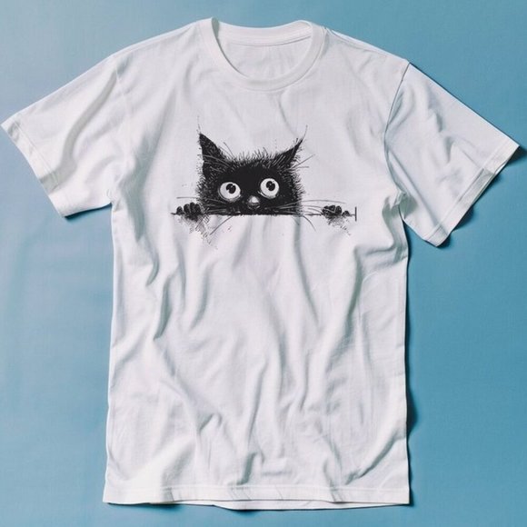 Tops - Hidden Cat Tshirt High Quality Unisex  Tee
